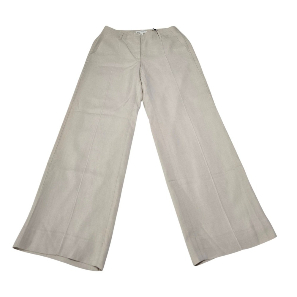 Banana Republic Womens Beige Wide Leg Stitched Crease Trousers Pants Size 6 NEW